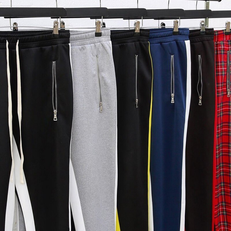 Herre joggers lynlås afslappede bukser fitness sportstøj træningsdragt underdele skinny sweatpants bukser sorte fitness gym jogger joggers