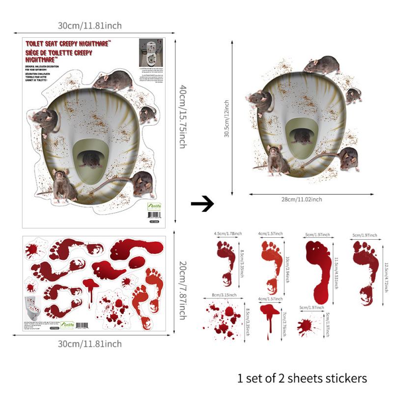 Halloween Toilet Wall Stickers Home Decoration Toilet Series Various Styles Horror Atmosphere Funny KTV Bar: 08