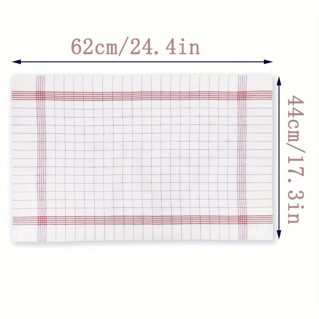 1/5/10pcs Classic Plaid Dish Towel Scouring Pad, Soft Large Size Kitchen Towel, Suitable for Bar and Kitchen Cleaning