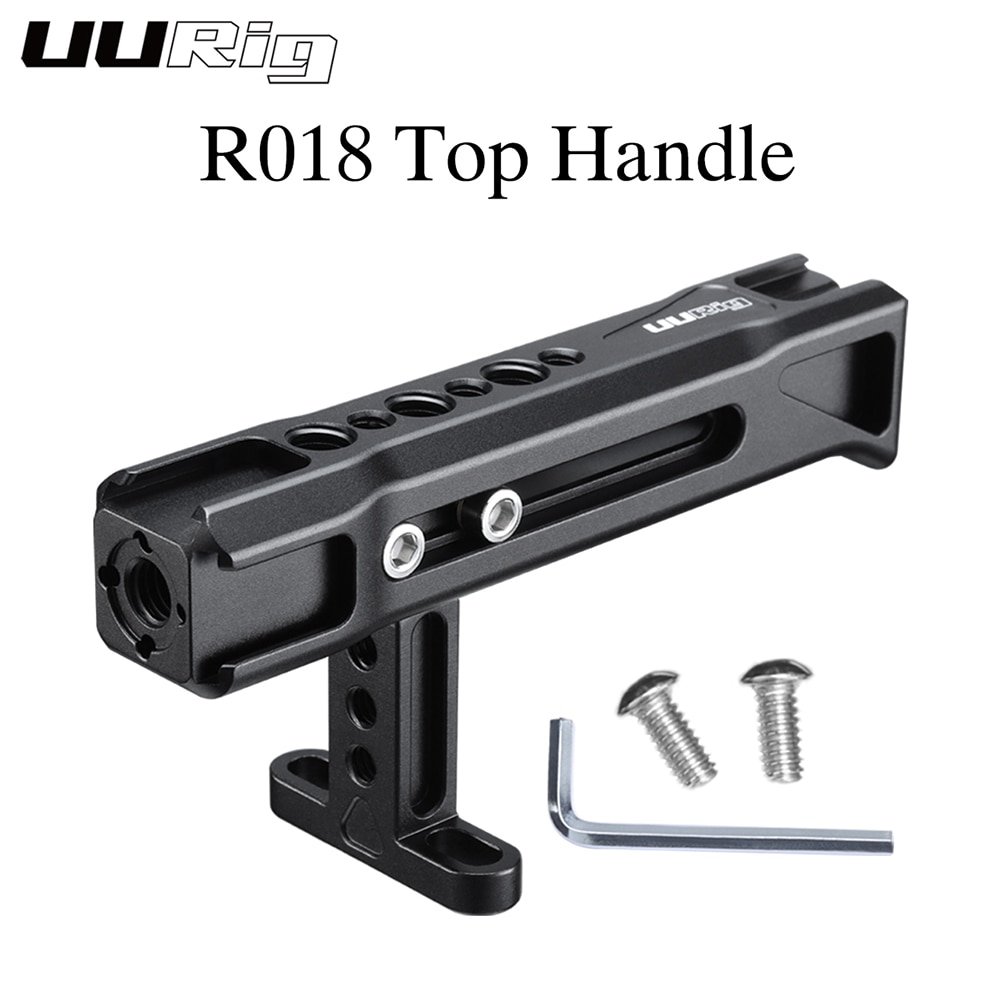 UURig R019 NATO General Slide Handle with 1/4 and 3/8 thread holes cold shoe Mount for Monitor Sony Nikon Cameras