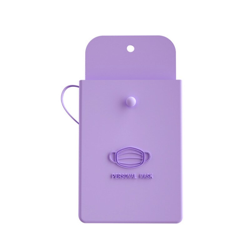 Silicone Mask bag Portable Face Mask Holder Storage Box students Reusable Facemask Storage bag Mask Bag Dustproof Face Mask Case: purple
