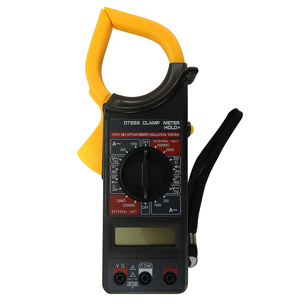 Handheld Digital Clamp Meter Multimeter AC/DC Volt Current Voltage Ohm Tester Resistance Ammeter Insulation Multitester DT266