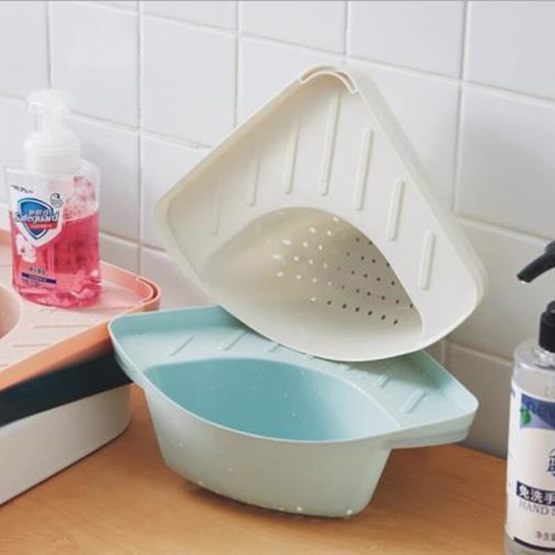 Zlewozmywak trójkątny pojemnik na odpady pojemnik na odpady półka narożna kosz na żywność pojemnik na owoce warzywa filtr siatkowy
