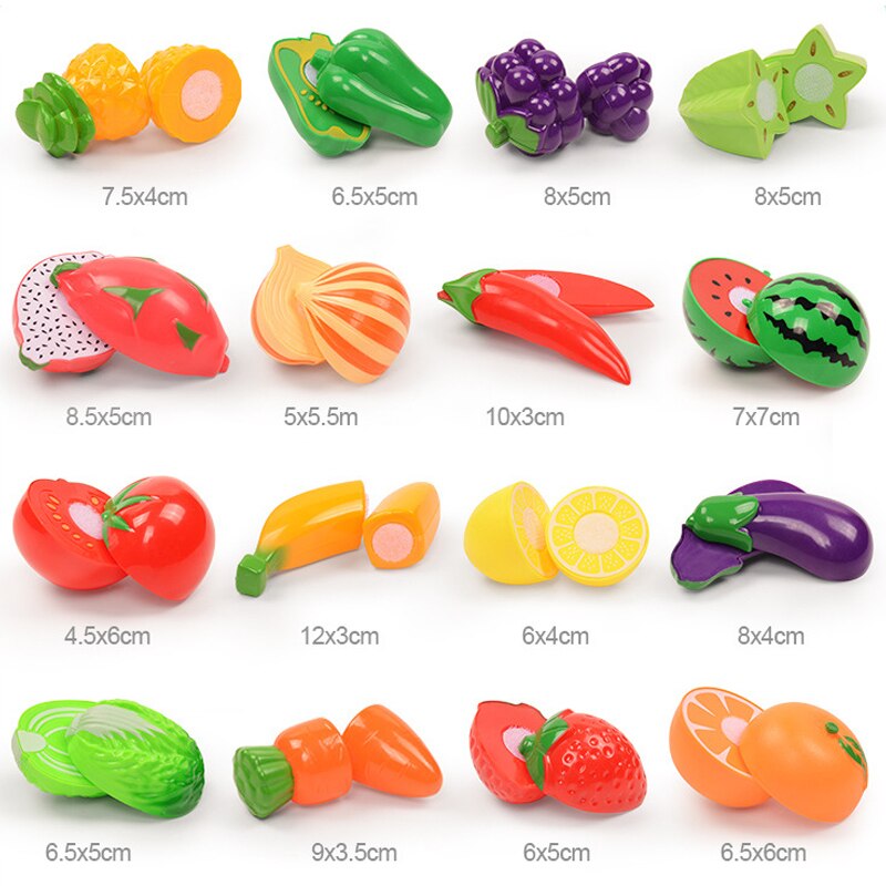 Kinder Küche Kunststoff Gemüse Obst Miniatur Lebensmittel Schneiden Spielzeug Kinder Pretend Spielen Pädagogische Klassische Spielzeug für Mädchen Baby
