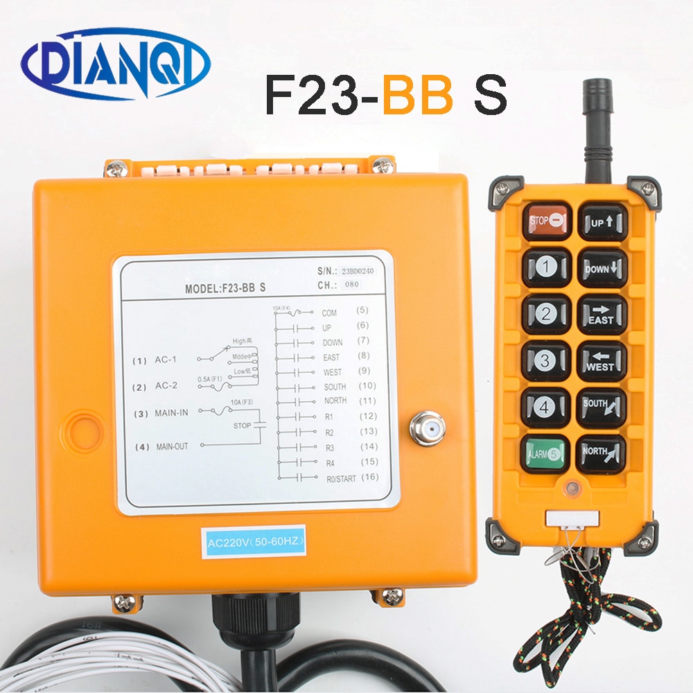 F23-BB Industrial Wireless Radio interruttore di telecomando 1 ricevitore + 1 trasmettitore di controllo della velocità di Sollevamento Della Gru di Controllo di Sollevamento Della Gru