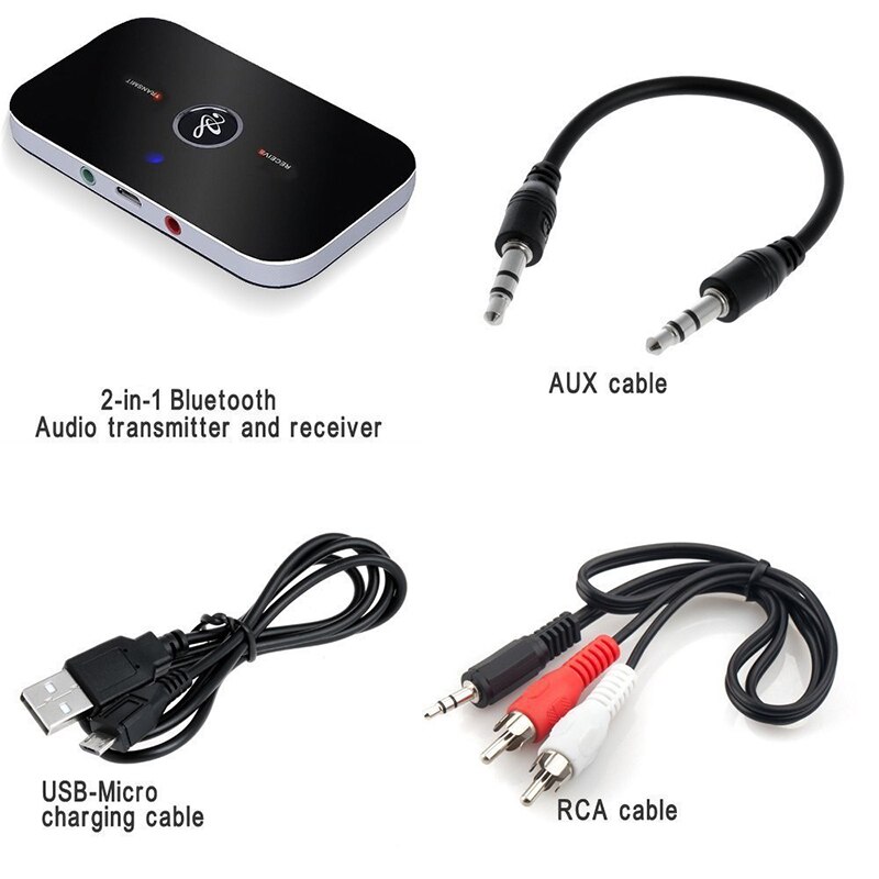 DISOUR-transmisor y receptor Bluetooth 2 en 1 para TV y coche, adaptador inalámbrico de Audio y música estéreo APTX con conector RCA AUX de 3,5mm, reloj gratis: Default Title