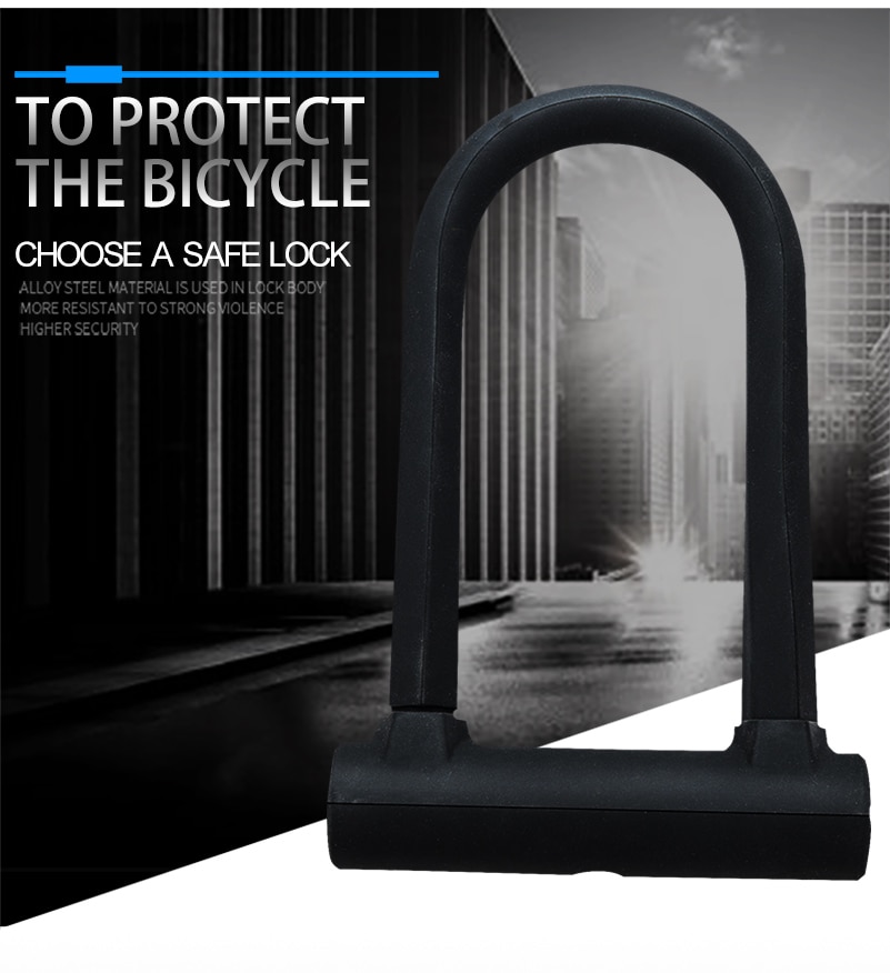 WEST BIKING Bicycle U Lock Steel Safety Anti-theft MTB Road Bike Cable U-Lock Set Candado Bisiklet Kilidi Security Cycling Locks