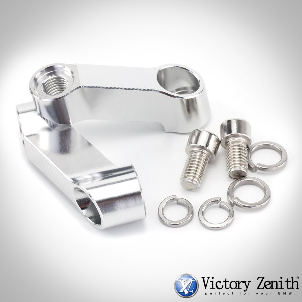 Adaptador de extensión espaciador para espejo elevador, extensores, espaciador, para BMW F 800R F900 R F900XR K1200R Sport K 1300R R1200R LC R1250R F900R: Plata
