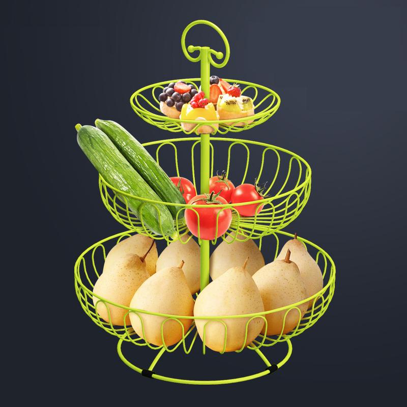 300*460mm european style three tier fruit basket fruit dishes Triple Layer Snack Cake Dish Rack Tray For Home Dishes