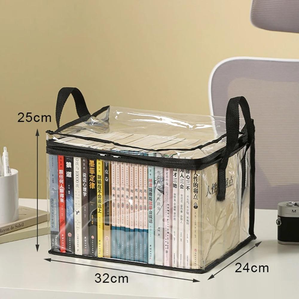 Contenitore per l'organizzazione dei libri, dormitorio per studenti, pieghevole, portatile, trasparente, per uso domestico, di grande capacità, per libri di testo: Di Colore Giallo chiaro