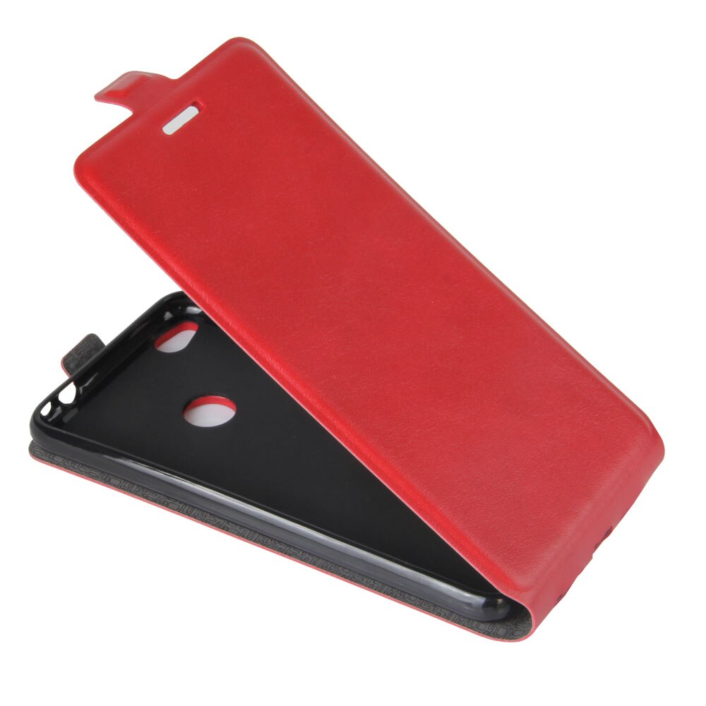 case for Huawei Honor 8 Lite 5.2" leather case Magnetic adsorption flip case Protective Case Clamshell Holster: Red