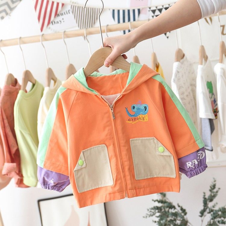 Hipac Jongen Jas Mode Lente Koreaanse Stijl Kinderen Uitloper 0-6 Jaar Peuter Jongens Jas Jassen Kid Herfst meisje Jassen: orange / 80