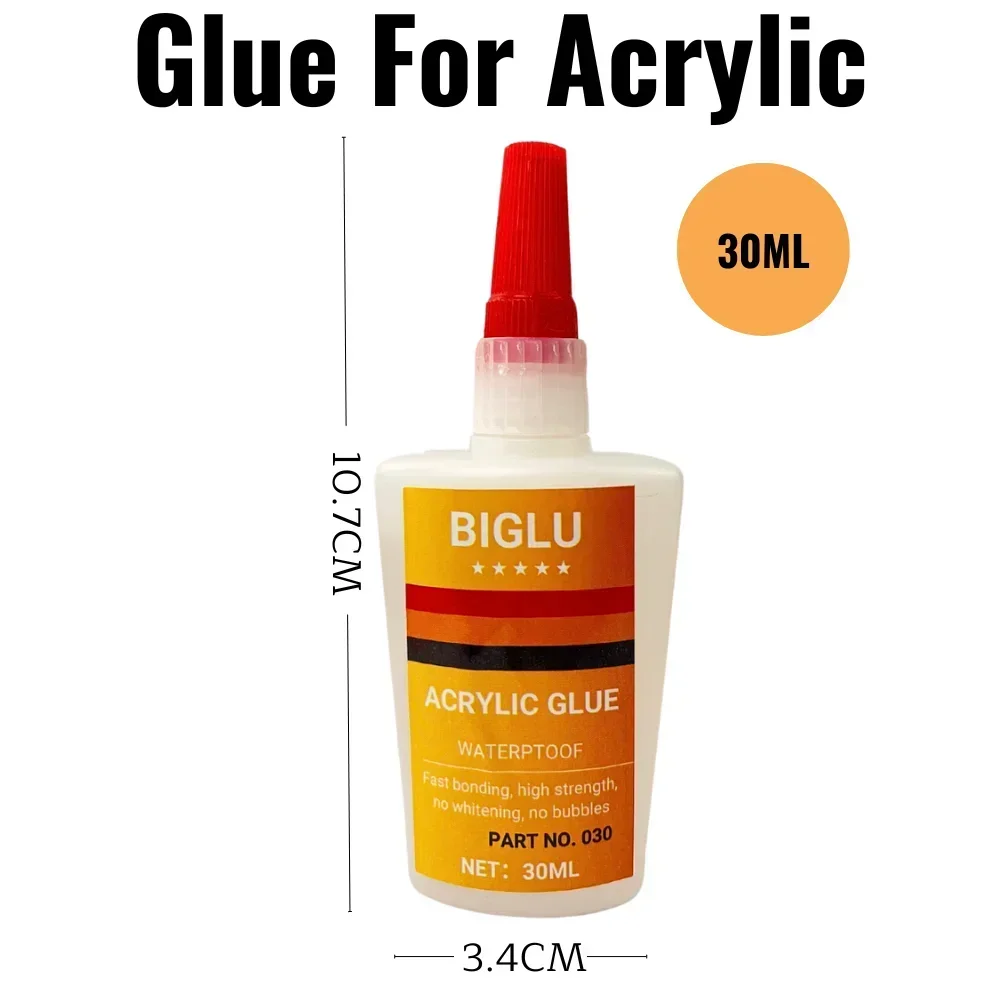 Transparenter flüssiger Sofortkleber für Acryl, organisches Glas, PMMA-Gremium, PC, 30 Sekunden schnelles Binden, wasserfester Kleber