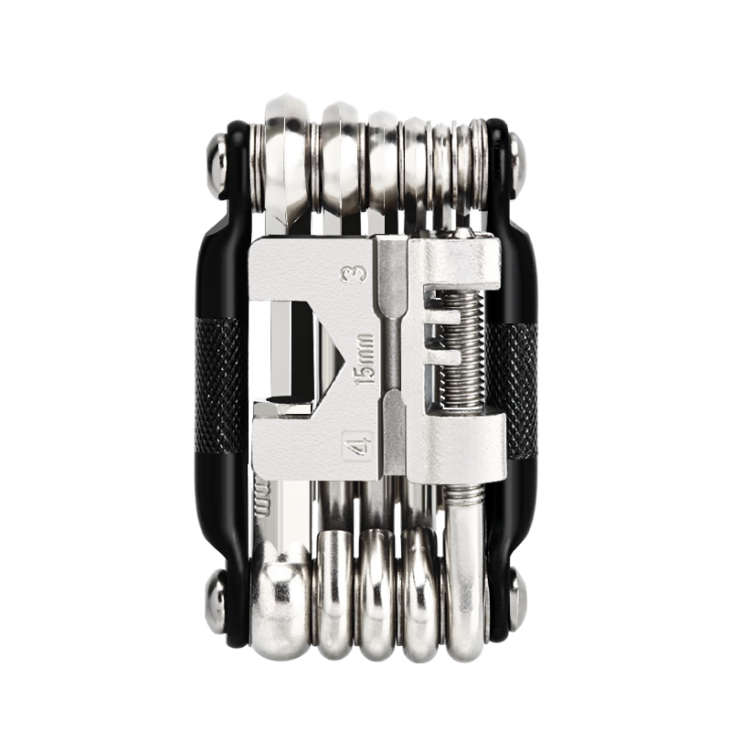 Kit de herramientas de reparación de bicicletas, cortador divisor de cadena 16 en 1, llave de radios hexagonales, herramienta múltiple para bicicleta de montaña y carretera, llave de destornillador multifunción: Default Title
