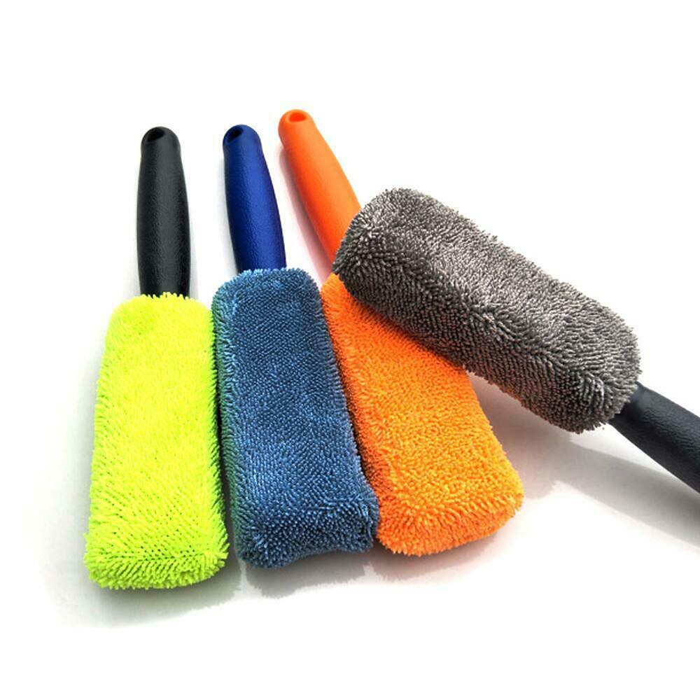 1pcs Portable Microfiber Wheel Tire Rim Brush Auto Kofferbak Motorfiets Bike Autobanden Motor Wassen Handle Washing Cleaner