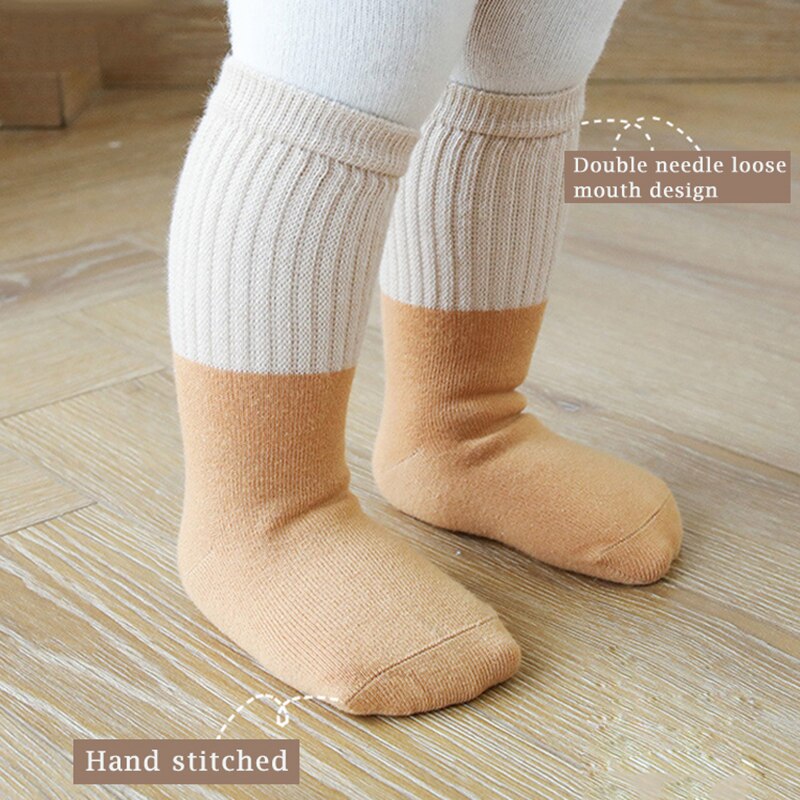 4 Pairs/Lot Baby Socks Solid Color Soft Cotton Winter Autumn Thick Socks For Boy Girl Newborn Toddler Ankle Long Kids Socks