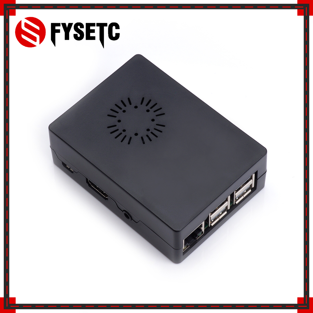 Raspberry Pi3 Modelo B + carcasa negra ABS carcasa de plástico con ventilador de refrigeración Compatible Raspberry Pi 3 Modelo B + Plus