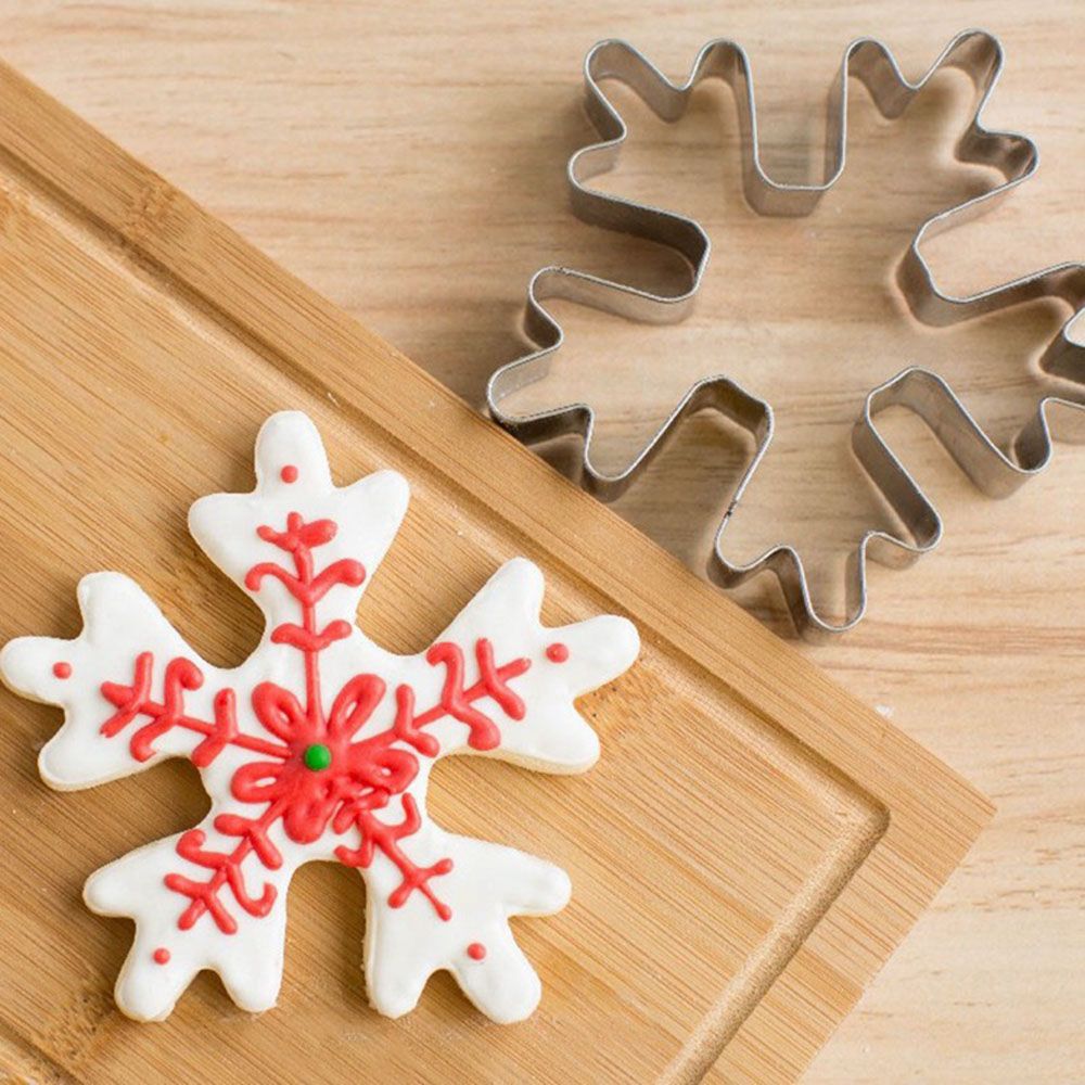 1 Pc Rvs Cake Cookie Bakvormen Kerst Sneeuw Shape Mould Fondant Cookie Cutters Biscuit Mold Keukens