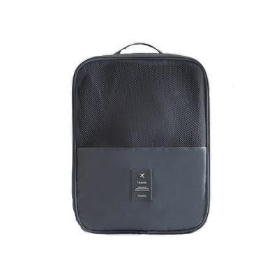 Sac à chaussures étanche en Nylon de couleur unie, sacs à chaussures, sacs de voyage, sac de rangement Portable à Double couche, sac de rangement sec et humide: Gray