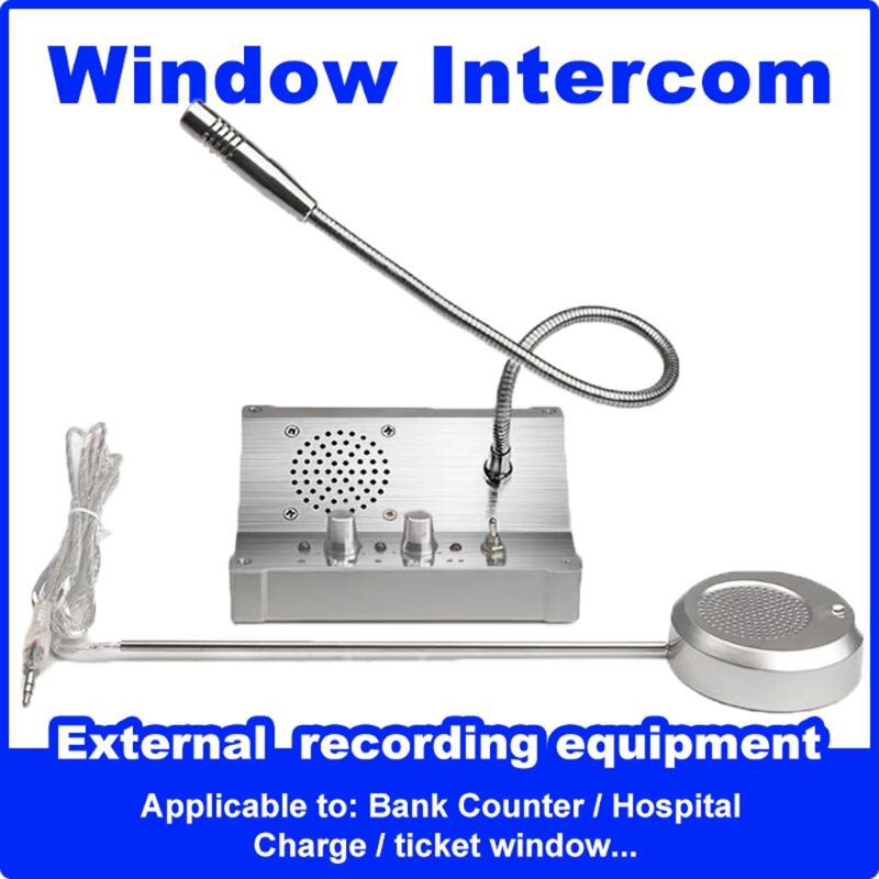 Dual Way Window Intercom System Bank Counter Interphone Zero-touch For Business Store Bank Station Ticket Window