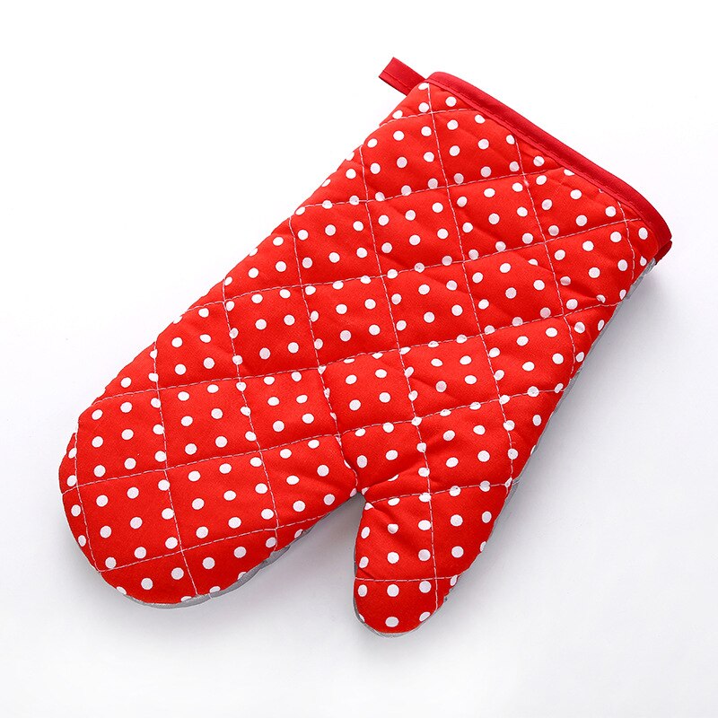 1Pcs Anti-scalding Oven Glove Kitchen Tools Colorful Dots Printed Mitts Baking Heat Insulation Pad Hand Clip Tray Bowl Holder: Dots 03