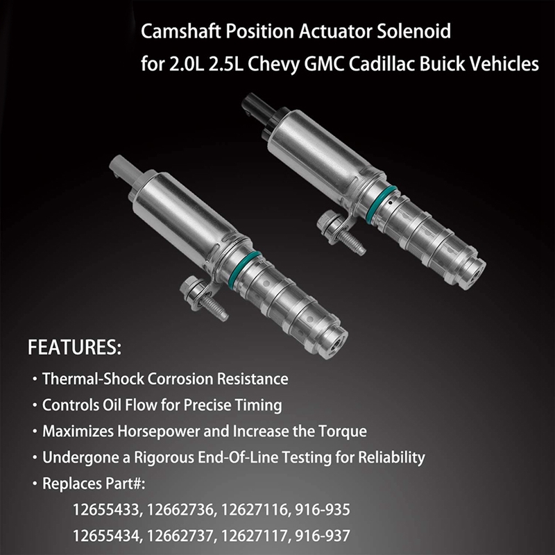 Intake &amp; Exhaust Camshaft Position Actuator VVT Solenoid for Malibu Camaro Impala ATS Canyon Envision 12655433, 12655434