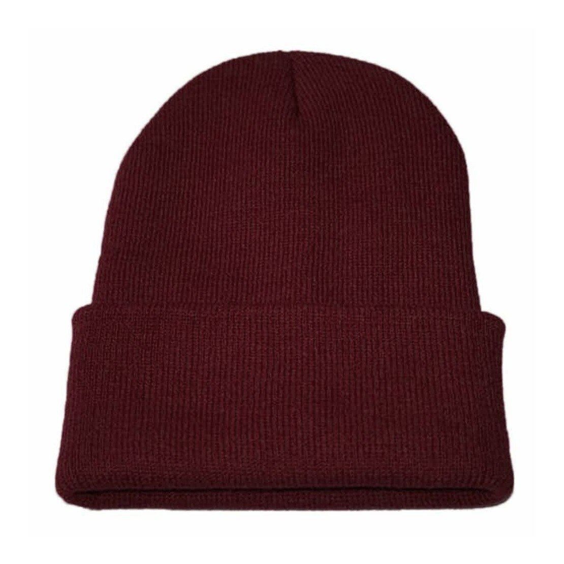 Bonnet en tricot pour homme et femme, Baggy, surdimensionné, couleur unie, style Hip Hop, garçon et fille, collection hiver: Wine 