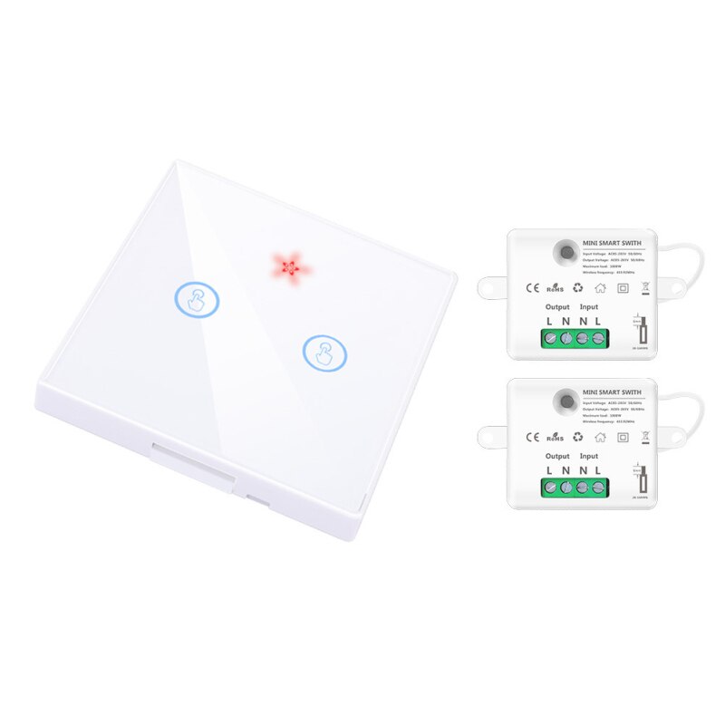 433MHZ Wireless Touch Switch 1/2/3 Gang Wall Touch Light Switch Smart Controller Module Set Switch Controller In Stock: 09