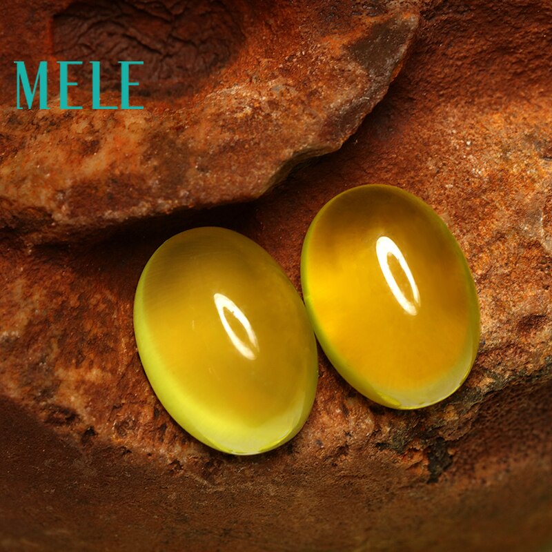 Piedra Prehnita Amarilla Dorada Natural, 10*14mm, el ovalado, 6,8 CT piedra suelta DIY a juego de piedra de a juego para mujer