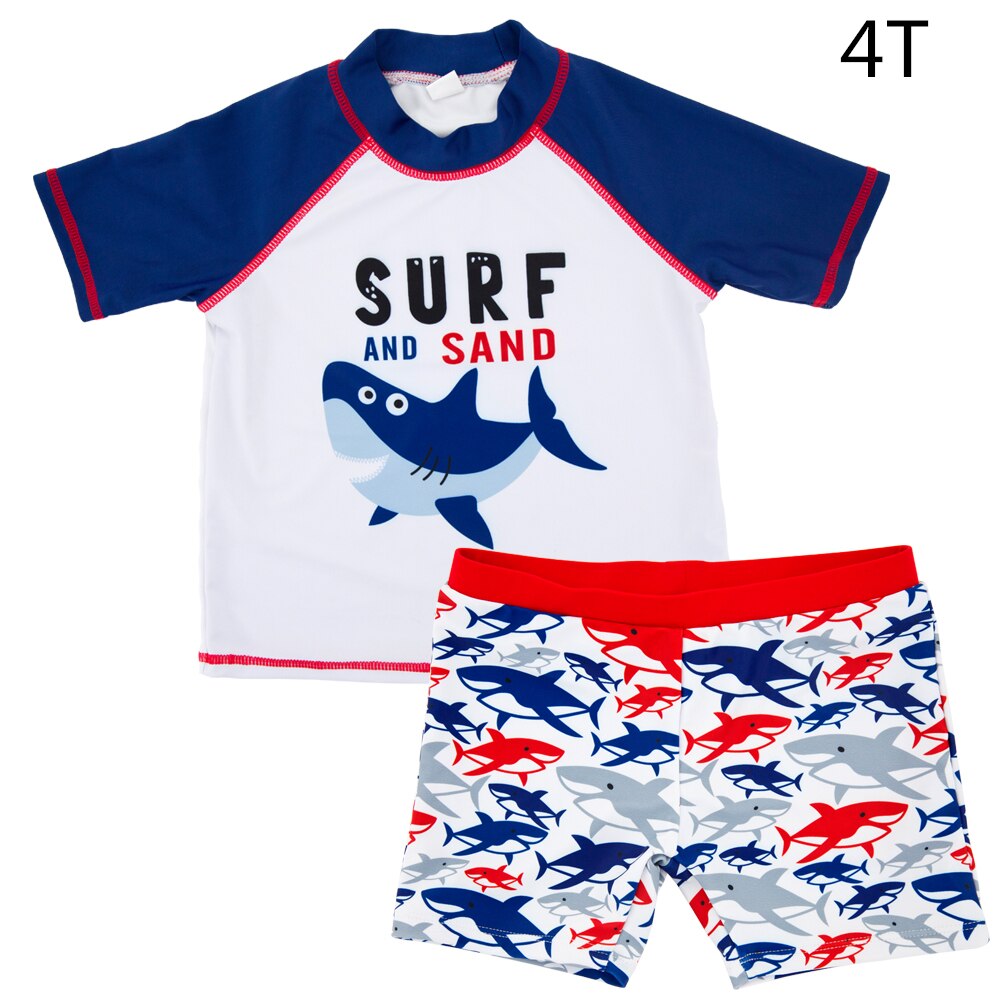 Kavkas Zomer Schattige Kinderen Baby Boy Badmode Gestippelde Beachwear Rash Guards Badpak Badmode Badpak Cartoon Tops Shorts: 4T