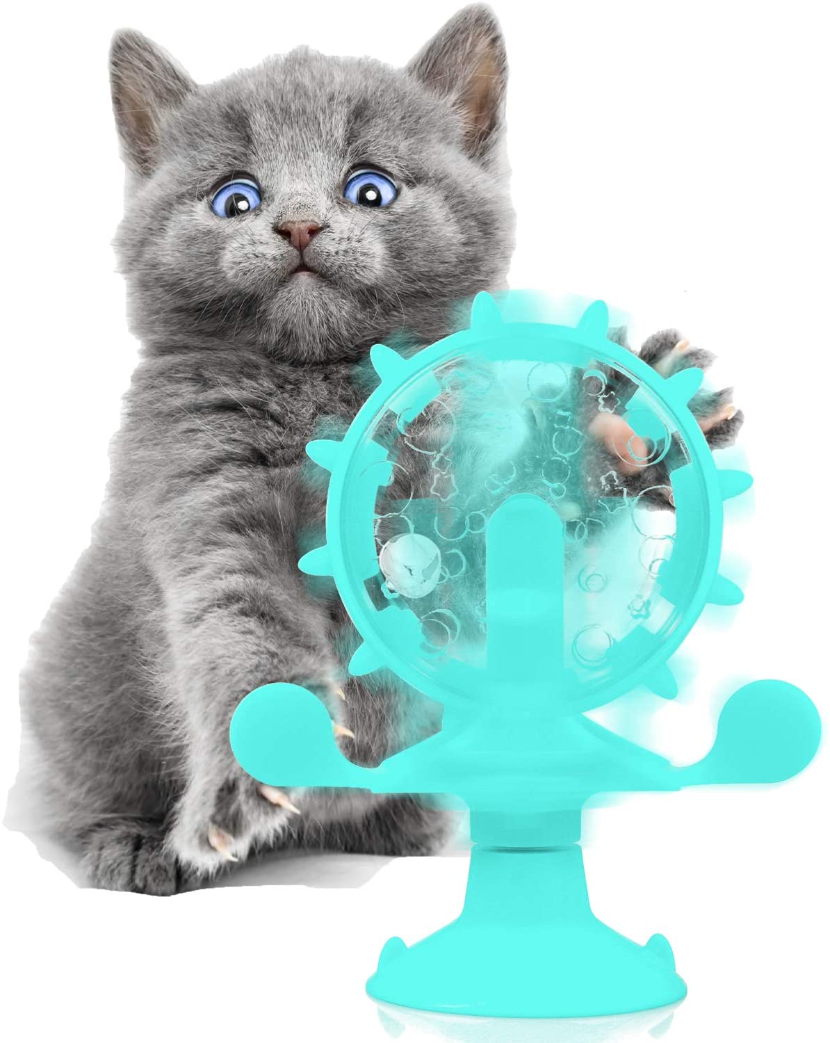 Cat Food Dispenser Toy Pet Slower Interactive Food Puzzle Feeder Puppy Suction Cup Exercise Wheel Treadmill Cat Toys