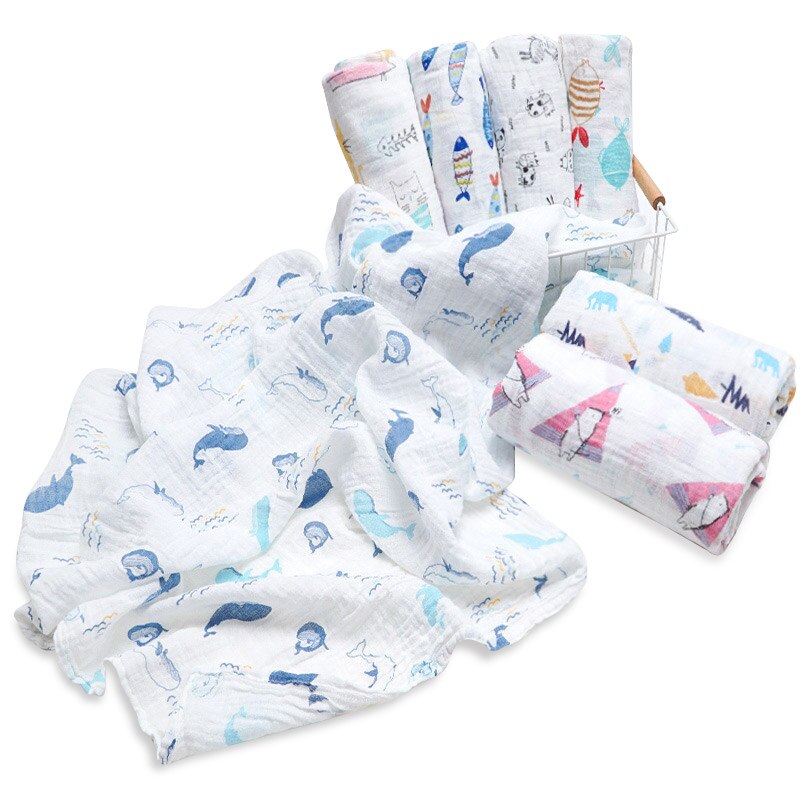 Muslinlife 1 Pc 100% Cotton Baby Swaddles Soft Breathable Blankets Style Gauze infant wrap Newborn Baby Receiving Blanket