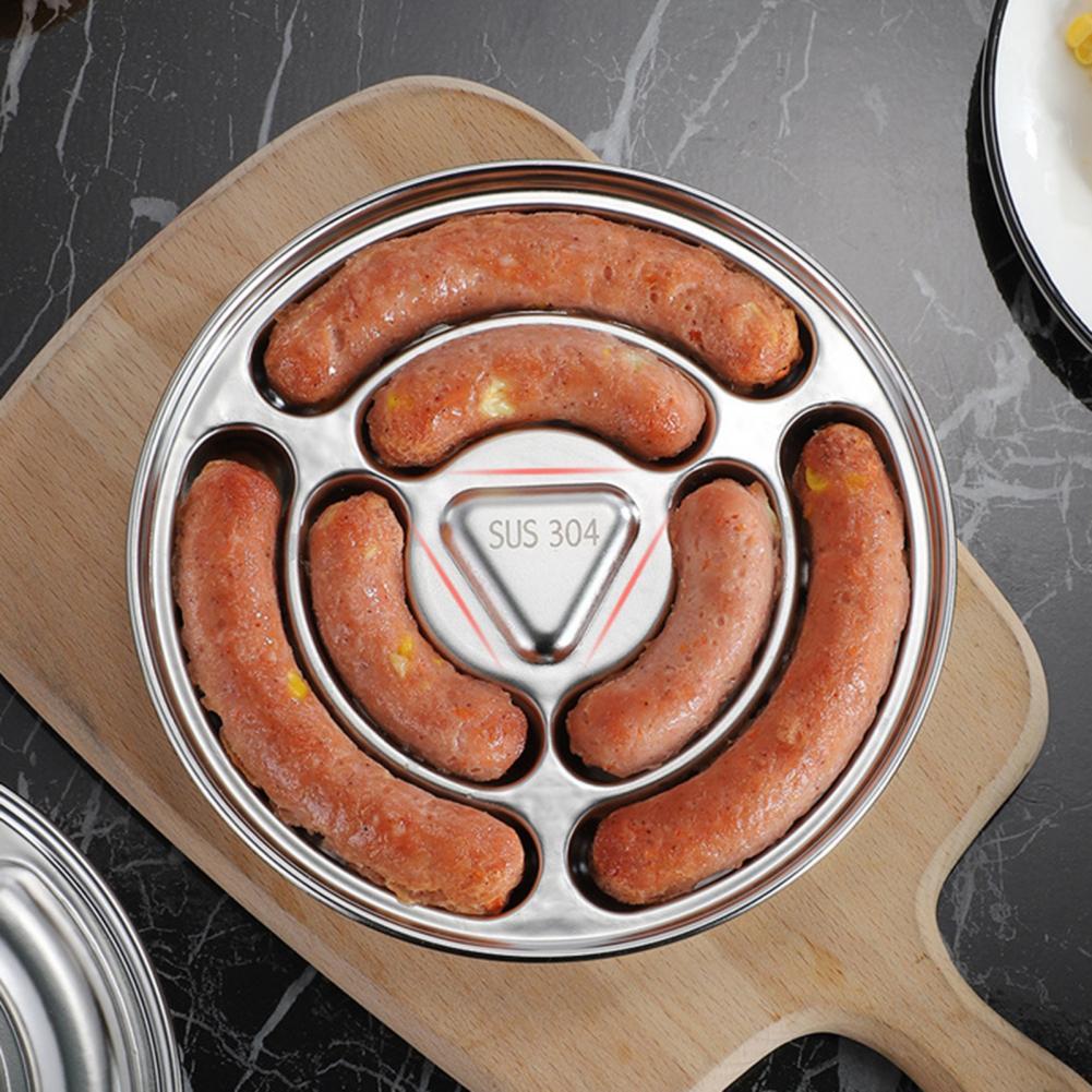 6 Grids Sausage Mold Food Grade 304 Stainless Steel Ham Mold with Lid DIY Sausage Mould Dog Mold Baking Mold Kitchen Tools