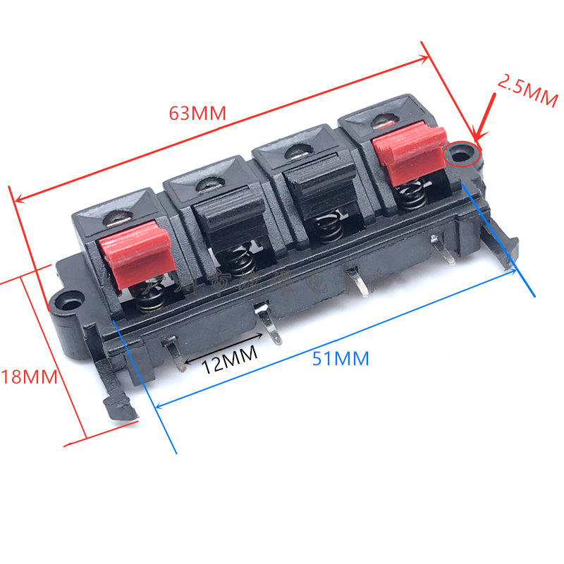 2Pcs 2 Posities 4 Polen Connector Terminal Push In Jack Lente Load Audio Speaker Terminal Breadboard Clip: WP4-19