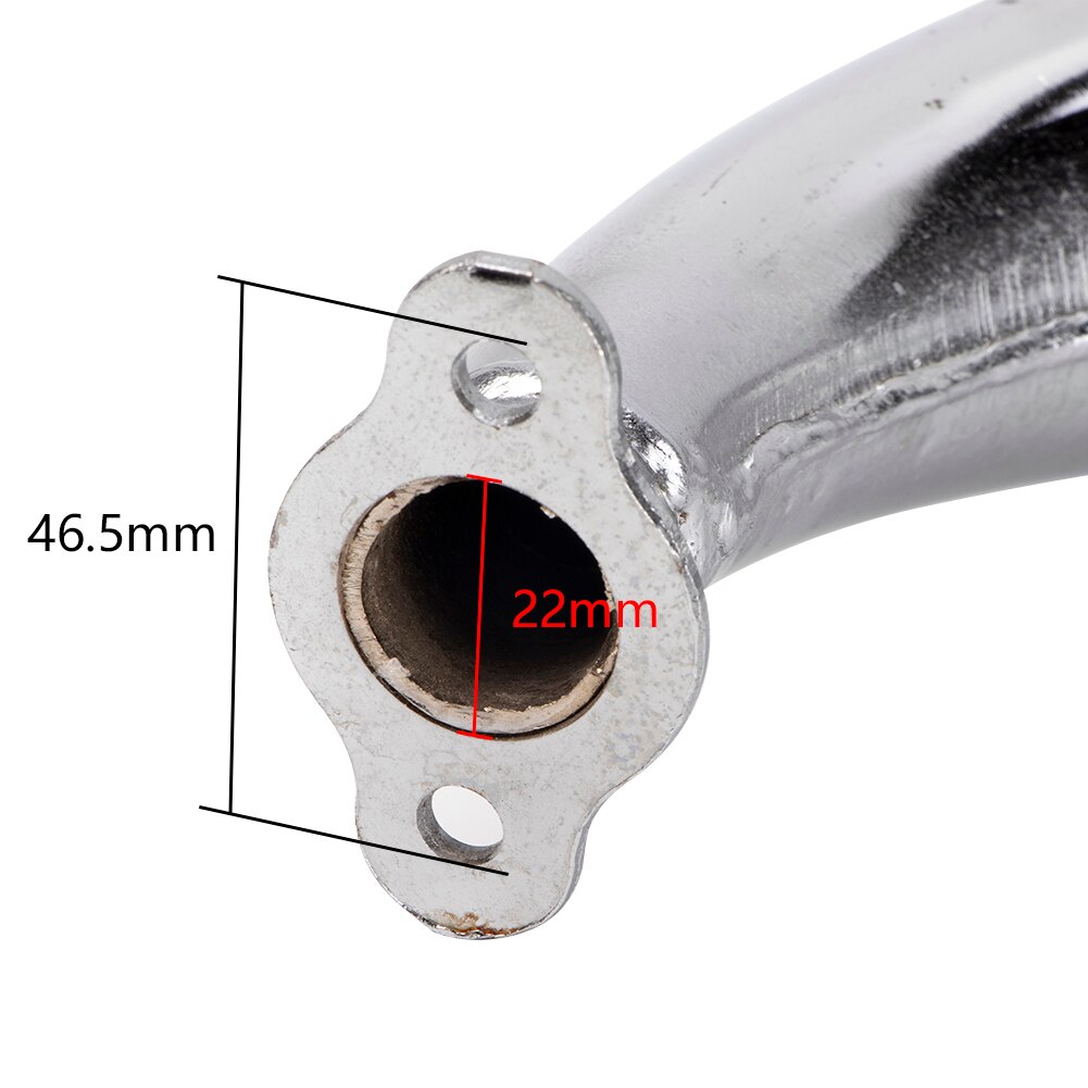 Expansion Chamber Pipe Exhaust Motorized Bike For 80cc 66cc 50cc Silver