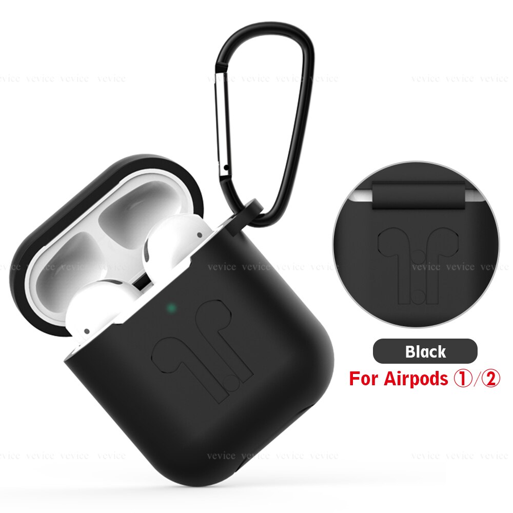 Silicone Headphone Set Anti-fall Belt Hook Case Thin Case with Hanging Buckle Earphone Headset Box for Apple Airpods 1 2: 01