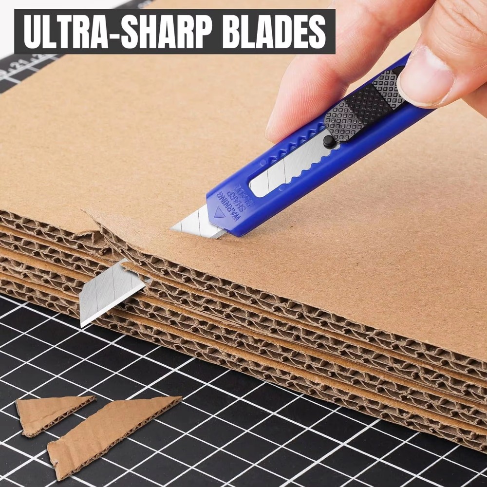 42/30/18/10 Pack Box Cutter, 9 mm Allzweckmesser mit Schnappklinge, Rasiermesser mit selbstsicherndem