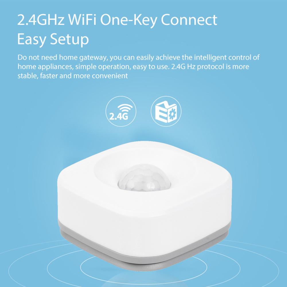 Mini wifi pir liiketunnistin langaton ilmaisin turva älykkään kodin murtohälytin yhdellä napsautuksella asetukset tai ap-tilan liitännät