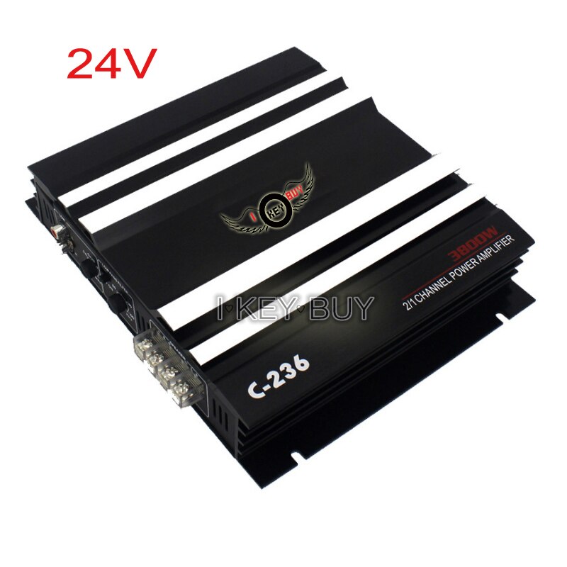 24 V Versterker 2 Way Kanaals Power Max 3800W Mosfet Stereo Van Bus Voertuig Booster Auto amp
