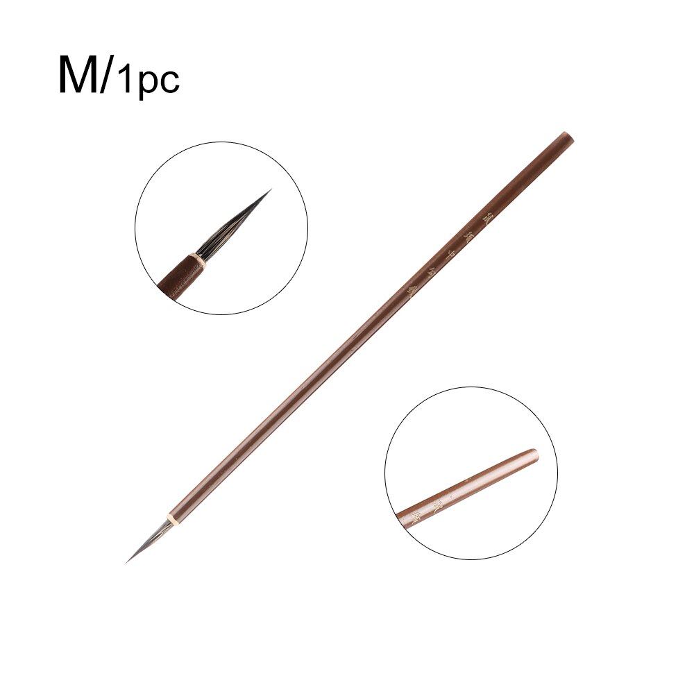 1/3PCS Watercolor Oil painting Hook Line Pen Nylon Hair Bamboo Paint Calligraphy Brushes Drawing Brush Drawing Art Supplies Tool: 1PC M
