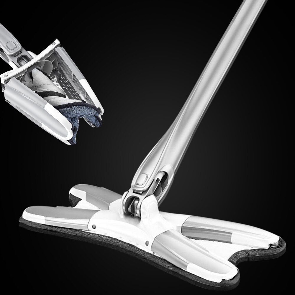 Balai serpillière plat en microfibre de Type X avec tampons de rechange, outil de nettoyage de sol à essorage facile