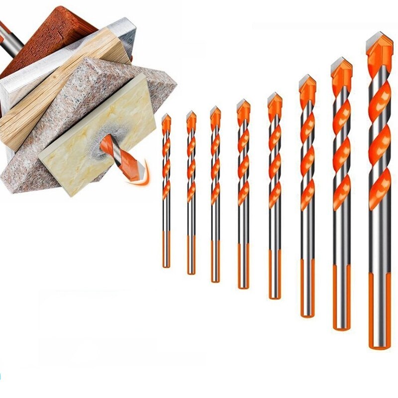 1pc/5pcs Multifunctional Glass Drill Bit Triangle Diamond Drill Ceramic Tile Concrete Brick Wood Punching Hole Saw Metal Drill