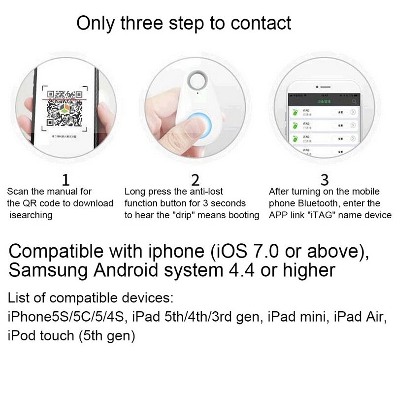 Mini smart alarm enhed bluetooth tracker locator bil motor gps børn kæledyr tegnebog nøgler alarm locator realtime finder enhed