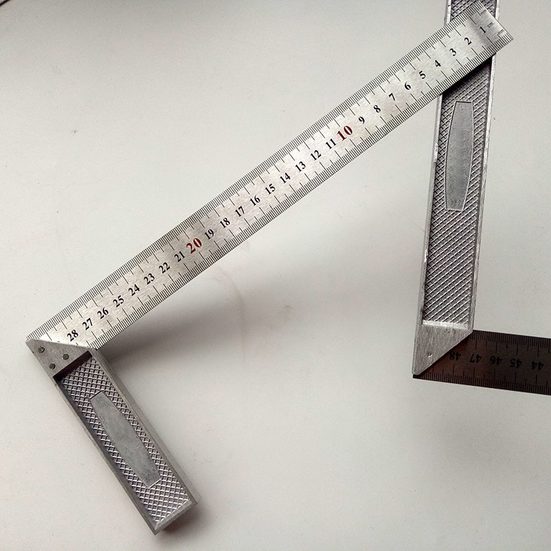 90 graders retvinklet lineal prøv firkant 30cm 1mm metal stål ingeniører prøv firkantet sæt træbearbejdning træ måleværktøj