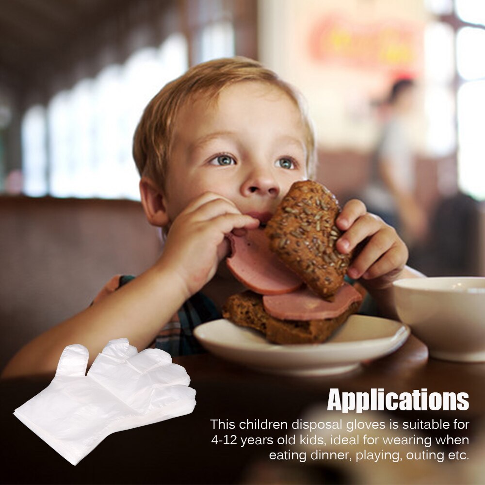 100 stuks wegwerphandschoenen, transparante plastic handschoenen, eenmalige bbq-handschoenen, multifunctionele restaurantkeukenaccessoires
