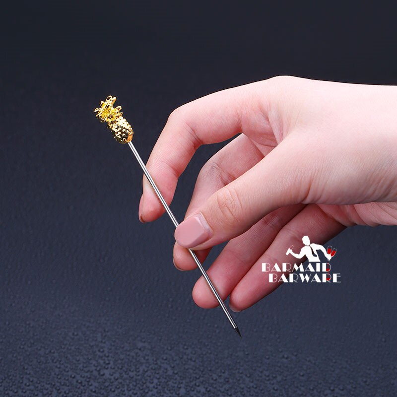 Varillas de agitación para bebidas, palitos de acero inoxidable para cóctel, fruta, Length-11.5cm, accesorio para , 10 Uds.