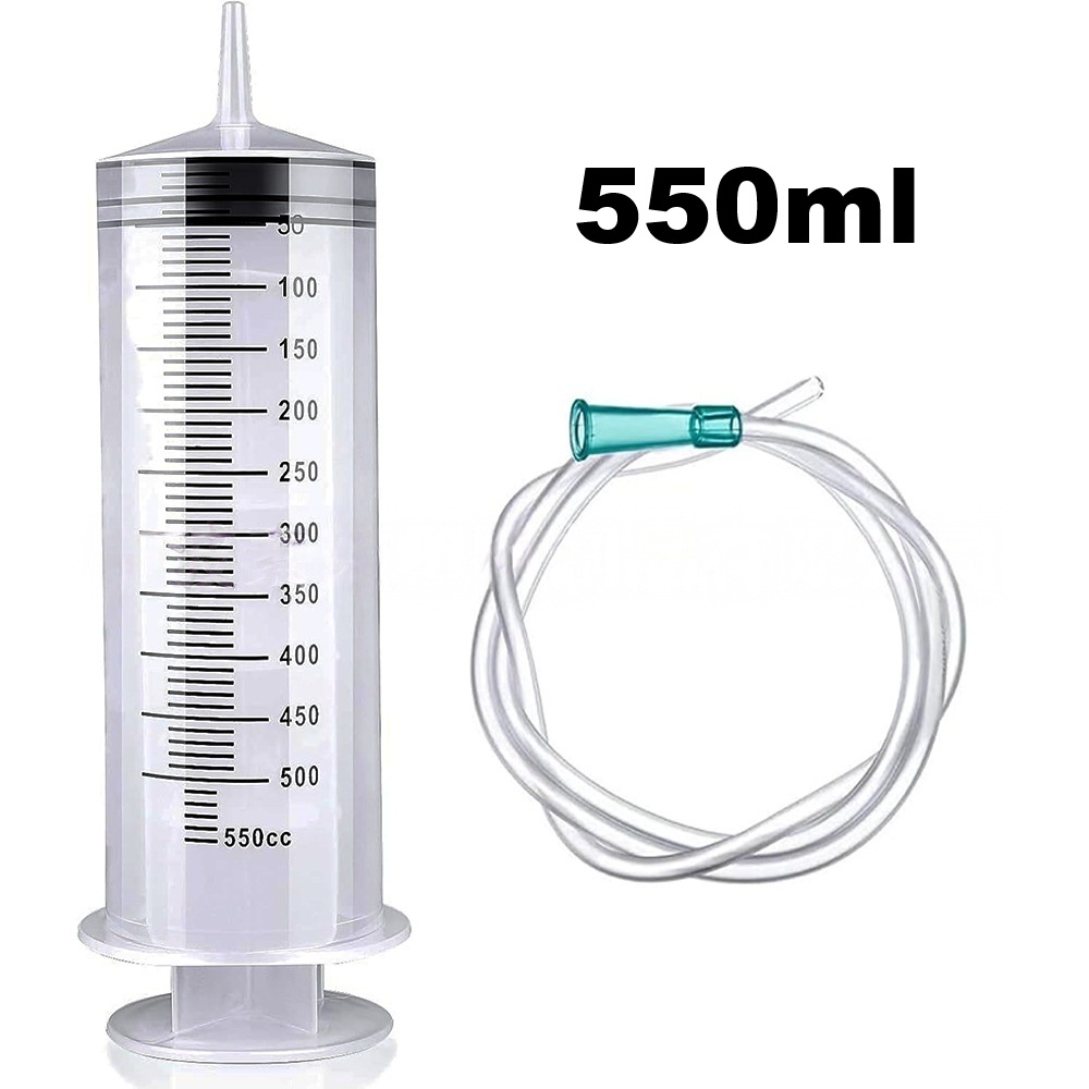60-550ml Spuit Oliepomp Auto Brandstoftank Vulapparatuur Vloeistof Extractor Met 1m Slang Herbruikbare Naaldcilinder Vloeistofverversing: GRIJS