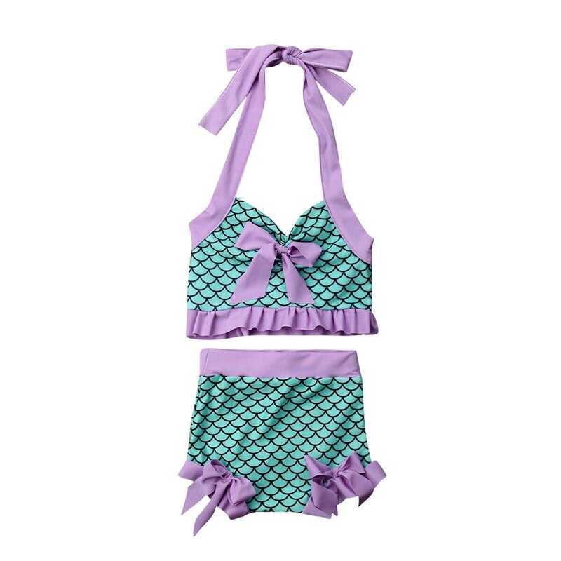 Girls Swimwear Summer Ruffle Swimsuit Bikini Set Kids Swimming Costume Beach Bathing Suit Girls Swimsuit Children Bikini: XL