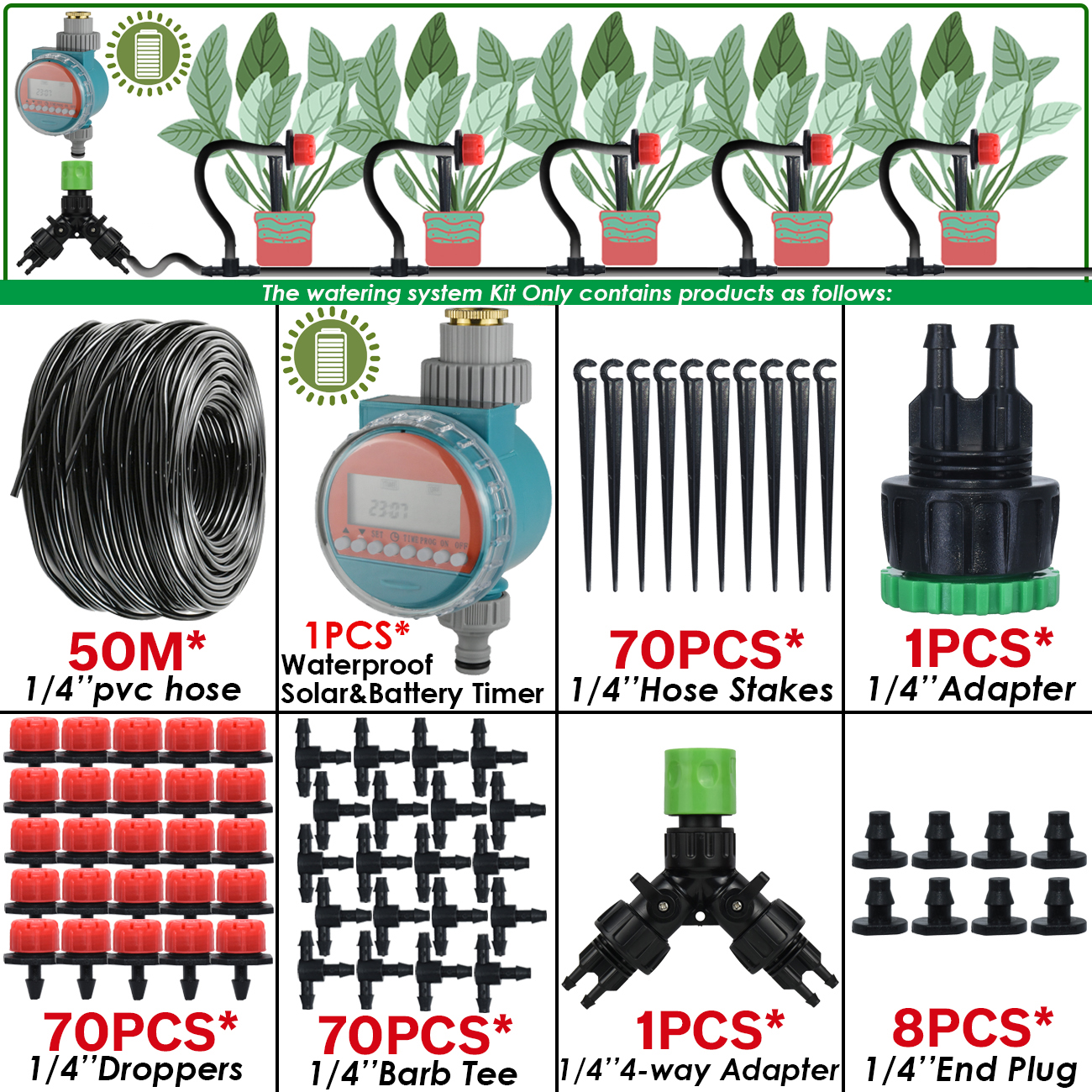KESLA 5-50M sistema de riego por goteo automático manguera de jardín Micro Kit de riego por goteo goteros herramienta de jardinería para maceta bonsái