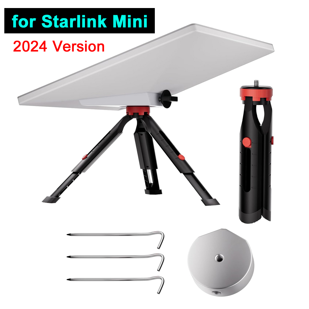 Para Starlink Mini trípode de pie con adaptador de aluminio 3 uds soporte exterior con picos de tierra para Mini accesorios Starlink